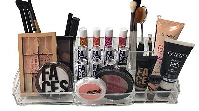 Organizador de maquiagem e batons