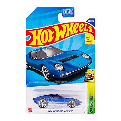 Carro Hot Wheels 71 Lamborghini Miura SV Azul 2023 Lote Q HCX02 5/10