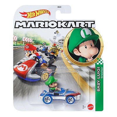 Carrinho Hot Wheels Mario Kart Baby Luigi Sneeker HDB28