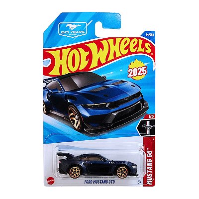 Carrinho Hot Wheels Ford Mustang GTD Azul 2025 Lote P JBB93 1/5