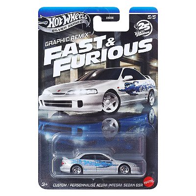 Carrinho Hot Wheels Silver Series Velozes e Furiosos Custom Acura Integra Sedan GSR JBY45