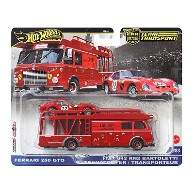 Team Transport Hot Wheels Premium Ferrari 250 GTO e FIAT 642 RN2 Bartoletti Transporter JBM37
