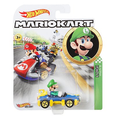 Carrinho Hot Wheels Mario Kart Luigi Mach 8 GBG27