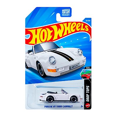Carrinho Hot Wheels Porsche 911 Turbo Cabriolet Branco 2026 Lote C JJJ22 3/5