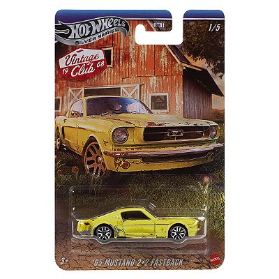 Carrinho Hot Wheels Silver Series 1968 Vintage Club 65 Mustang 2+2 Fastback JKY31