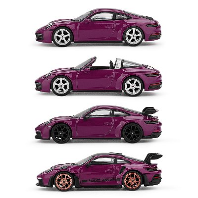 PRÉ-VENDA Carrinho Miniatura Mini GT #S0021 Porsche 911(992) Rubystone 4 Set