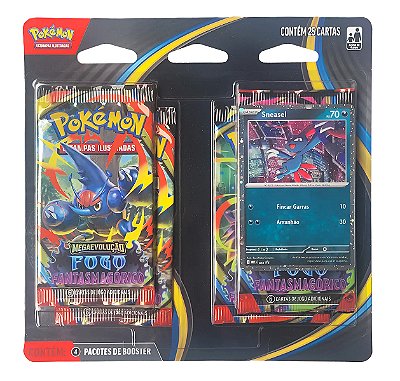 Blister Quadruplo Pokémon Sneasel ME02 Fogo Fantasmagórico