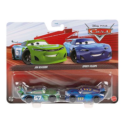 Carro Disney Pixar Cars Pack Kim Reverick e Spikey Fillups JKW70