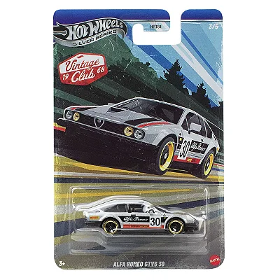 Carrinho Hot Wheels Silver Series 1968 Vintage Club Alfa Romeo GTV6 30 JKY30