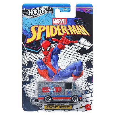 Carrinho Hot Wheels Silver Series Spider-Man Combat Medic JKX29