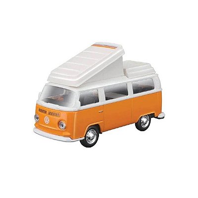 Carrinho Maisto 1:43 Kombi VW Weekenders Van Samba Camper Laranja
