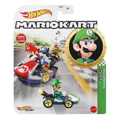 Carrinho Hot Wheels Mario Kart Luigi Standard Kart GLP37