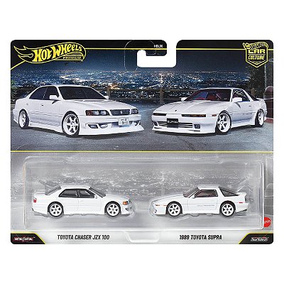Carrinho Hot Wheels Premium 2 Pack Toyota Chaser JZX 100 1989 Toyota Supra JHW57