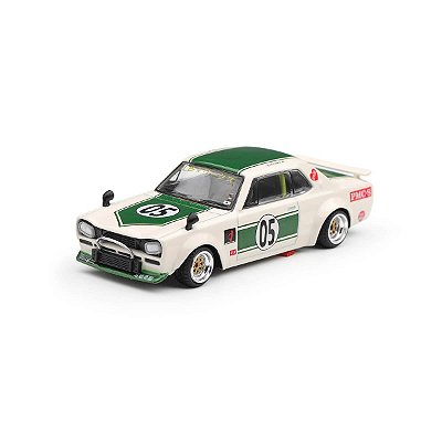 PRÉ-VENDA Mini GT #1343 Nissan Skyline LB-WORKS "HAKOSUKA" White / Green