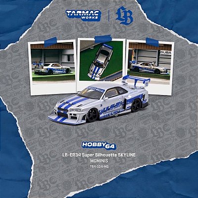 PRÉ-VENDA Tarmac Works Nissan Skyline LB-ER34 Super Silhouette MgMinis 1:64