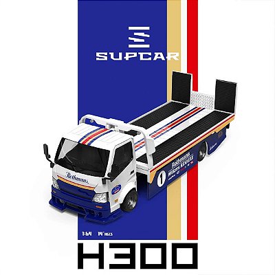 PRÉ-VENDA Supcar Caminhão H300 Flatbed Transport Trailer 1 Rothmans Williams Renault 1:64