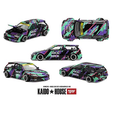 PRÉ-VENDA Mini GT Kaido House #303 Honda Civic (EF) Kaido Works HKS