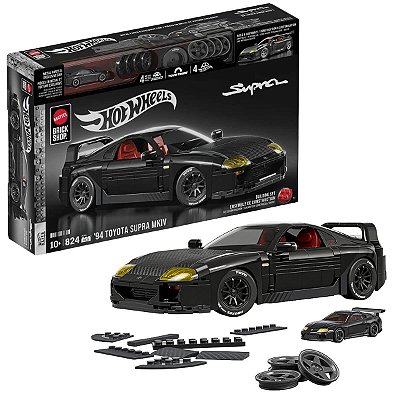 Mattel Brick Shop Hot Wheels Elite Series 94 Toyota Supra MKIV 824 peças JKG40 1:16