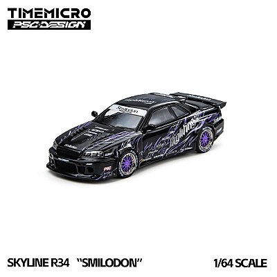 PRÉ-VENDA TimeMicro R34 Tiger Tooth Smilodon Nightingale PSC Design 1:64 Preto
