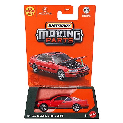 Carrinho Matchbox Moving Parts 1991 Acura Legend Coupe JHV39