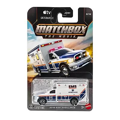 Carrinho Matchbox The Movie 2019 RAM Ambulance 2026 Lote M JLM49