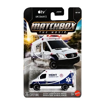 Carrinho Matchbox The Movie 2024 Mercedes-Benz Sprinter Ambulance 2026 Lote M JKH35