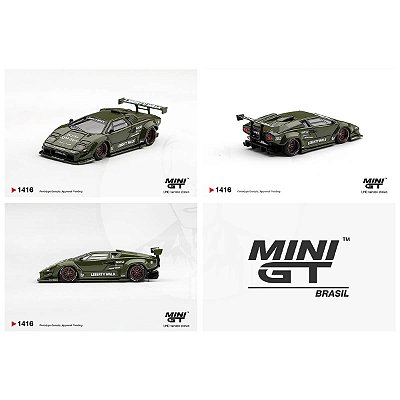 PRÉ-VENDA Mini GT #1416 Lamborghini Countach LB-WORKS Army Green 1:64