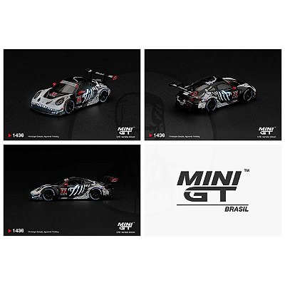 PRÉ-VENDA Mini GT #1436 Porsche 911 GT3 R (992) #77 AO Racing "Skeleton Rexy" 2026 IMSA Petit Le Mans 1:64