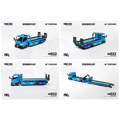 PRÉ-VENDA GCD Caminhão SHOOM64 FIST TEAM HINO 300 Custom Drop-Bed Car Carrier Officially licensed by FIST and HINO 1:64