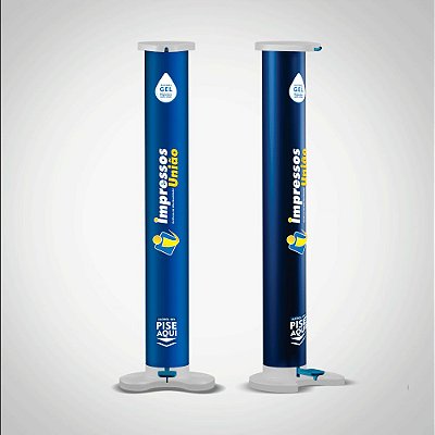 Dispenser Alcool Em Gel Personalizado Totem Branco