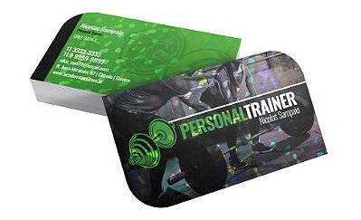 CARTÃO DE VISITA COUCHÊ 300G LAMINAÇÃO HOLOGRÁFICA 9X5CM 500UN 4X4