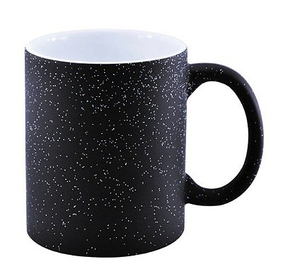 Caneca magica preta com glitter para sublimação 325 ml  - Marca Live