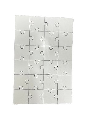 Puzzle de madeira branco para sublimação 60 peças 25x36cm