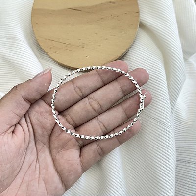 Pulseira Bracelete Torcido - Prata 925
