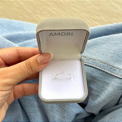 Anel Solitário Menor - Prata 925