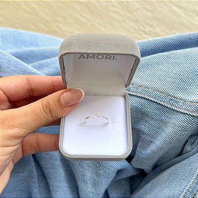 Anel Solitário Maior - Prata 925