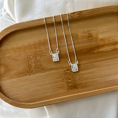 Escapulário Placas Pequenas - Prata 925