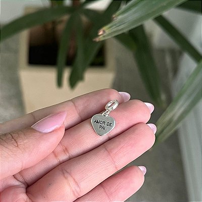 Berloque Coração Amor de Pai - Prata 925