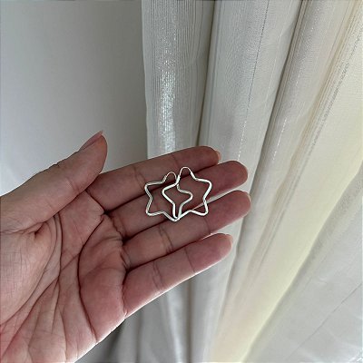 Brinco Argola Estrela - Prata 925