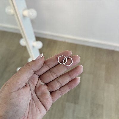 Brinco Argola Hexagonal Pequena - Prata 925