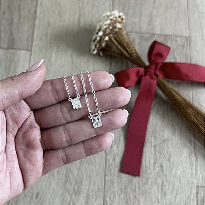 Escapulário Elos Placas Pequenas - Prata 925