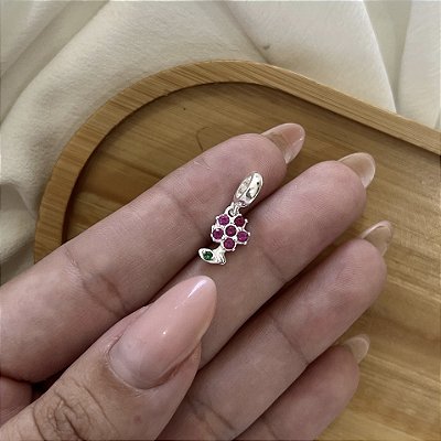 Berloque Flor Rosa - Prata 925