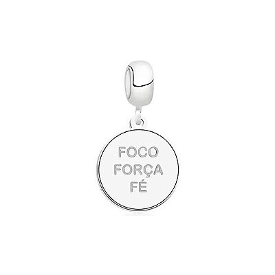 Berloque Foco, Força e Fé - Prata 925