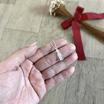 Colar Nossa Senhora Aparecida Grande - Prata 925