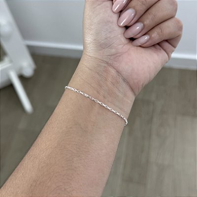 Pulseira Elos Retangulares - Prata 925