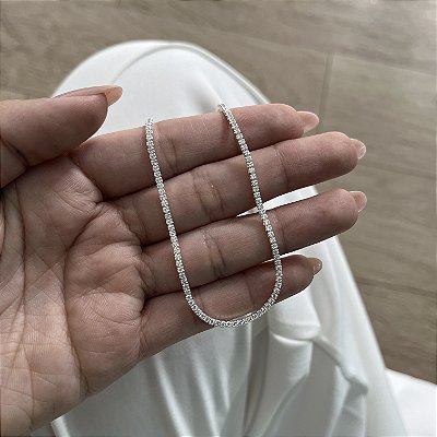 Colar Riviera Cristal - Prata 925
