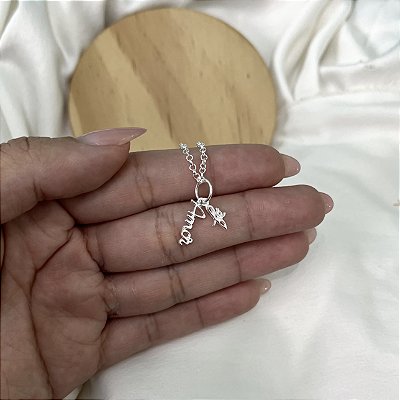 Pulseira com Pingente de Amor e Fé - Prata 925