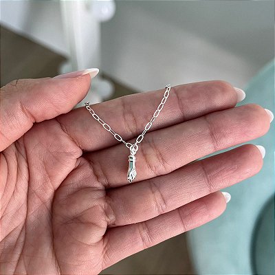 Pulseira Infantil com Pingente de Figa - Prata 925
