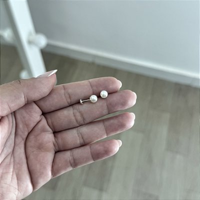Brinco Pérola Baby Press - Prata 925