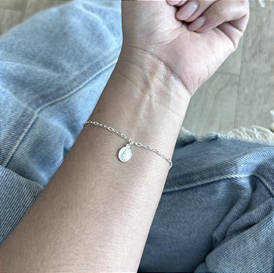Pulseira com Pingente de N. Sra. Aparecida - Prata 925